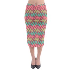 Abstract Seamless Abstract Background Pattern Midi Pencil Skirt