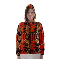 Graffiti Bottle Art Hooded Wind Breaker (women)