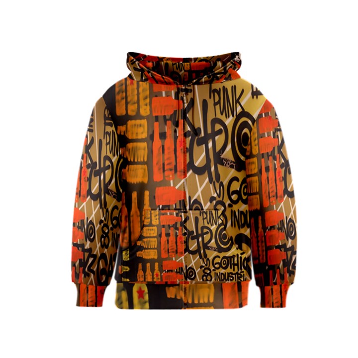 Graffiti Bottle Art Kids  Zipper Hoodie