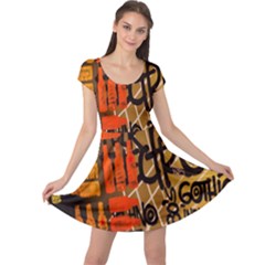 Graffiti Bottle Art Cap Sleeve Dresses by Simbadda