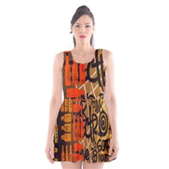 Graffiti Bottle Art Scoop Neck Skater Dress by Simbadda