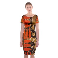 Graffiti Bottle Art Classic Short Sleeve Midi Dress by Simbadda