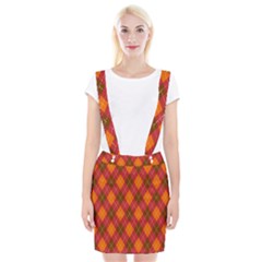 Argyle Pattern Background Wallpaper In Brown Orange And Red Suspender Skirt