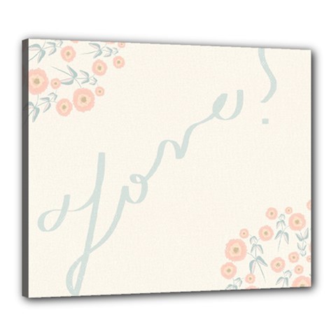 Love Card Flowers Canvas 24  X 20 