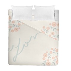 Love Card Flowers Duvet Cover Double Side (full/ Double Size)