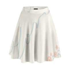 Love Card Flowers High Waist Skirt