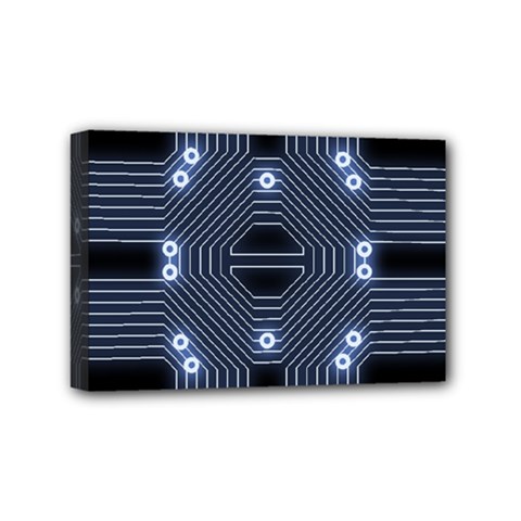 A Completely Seamless Tile Able Techy Circuit Background Mini Canvas 6  X 4  by Simbadda