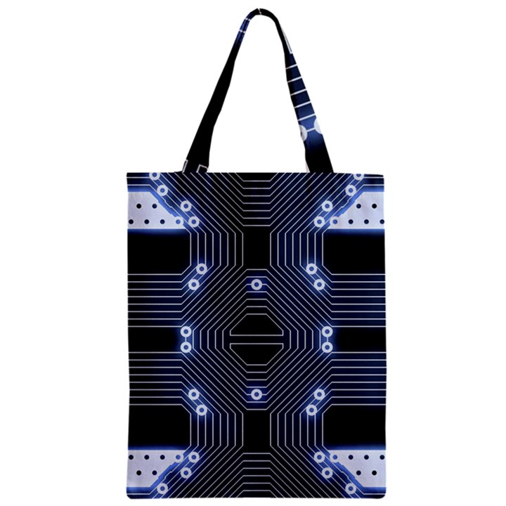 A Completely Seamless Tile Able Techy Circuit Background Zipper Classic Tote Bag