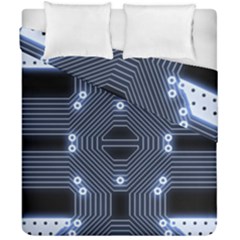 A Completely Seamless Tile Able Techy Circuit Background Duvet Cover Double Side (california King Size) by Simbadda