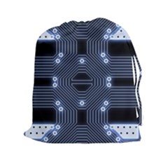 A Completely Seamless Tile Able Techy Circuit Background Drawstring Pouches (xxl) by Simbadda