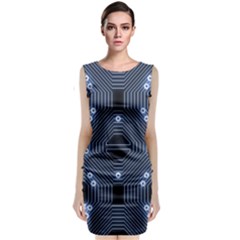 A Completely Seamless Tile Able Techy Circuit Background Classic Sleeveless Midi Dress by Simbadda