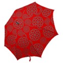 Geometric Circles Seamless Pattern On Red Background Hook Handle Umbrellas (Large) View2