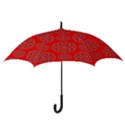 Geometric Circles Seamless Pattern On Red Background Hook Handle Umbrellas (Large) View3