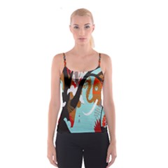 Colorful Graffiti In Amsterdam Spaghetti Strap Top by Simbadda