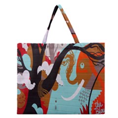 Colorful Graffiti In Amsterdam Zipper Large Tote Bag by Simbadda