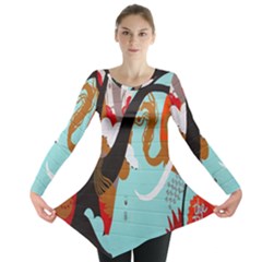 Colorful Graffiti In Amsterdam Long Sleeve Tunic  by Simbadda