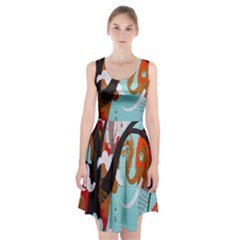 Colorful Graffiti In Amsterdam Racerback Midi Dress