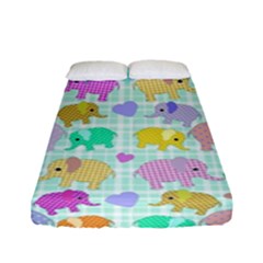 Cute Elephants  Fitted Sheet (full/ Double Size)