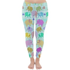 Cute Elephants  Classic Winter Leggings by Valentinaart