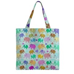 Cute Elephants  Zipper Grocery Tote Bag by Valentinaart