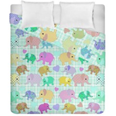 Cute Elephants  Duvet Cover Double Side (california King Size) by Valentinaart