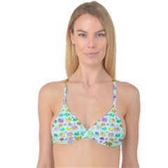 Cute Elephants  Reversible Tri Bikini Top