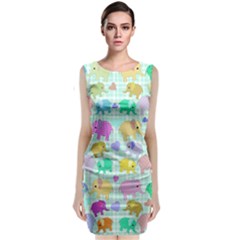 Cute Elephants  Classic Sleeveless Midi Dress