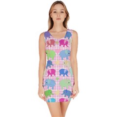 Cute Elephants  Sleeveless Bodycon Dress by Valentinaart