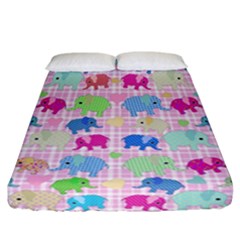 Cute Elephants  Fitted Sheet (california King Size)