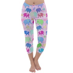 Cute Elephants  Capri Winter Leggings  by Valentinaart