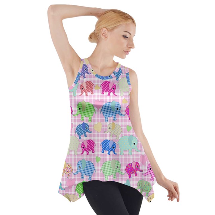 Cute elephants  Side Drop Tank Tunic