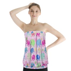 Cute Elephants  Strapless Top by Valentinaart