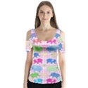 Cute elephants  Butterfly Sleeve Cutout Tee  View1