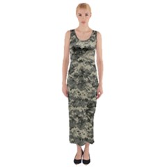 Us Army Digital Camouflage Pattern Fitted Maxi Dress