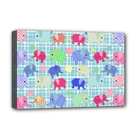 Cute Elephants  Deluxe Canvas 18  X 12  