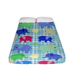 Cute Elephants  Fitted Sheet (full/ Double Size)