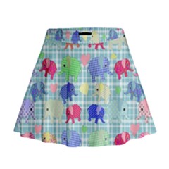 Cute Elephants  Mini Flare Skirt