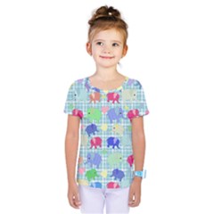 Cute Elephants  Kids  One Piece Tee