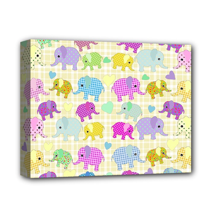 Cute elephants  Deluxe Canvas 14  x 11 