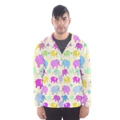 Cute Elephants  Hooded Wind Breaker (men) by Valentinaart