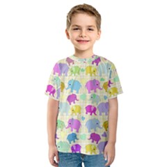 Cute Elephants  Kids  Sport Mesh Tee