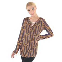 Chains Abstract Seamless Women s Tie Up Tee by Simbadda