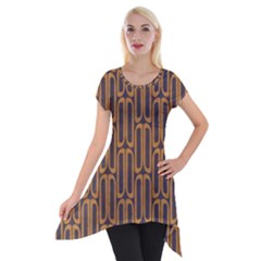 Chains Abstract Seamless Short Sleeve Side Drop Tunic by Simbadda