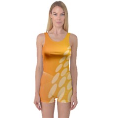 Abstract Orange Background One Piece Boyleg Swimsuit by Simbadda