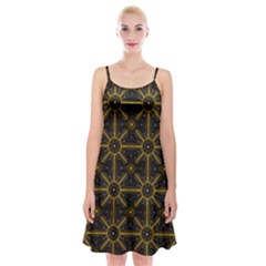 Digitally Created Seamless Pattern Tile Spaghetti Strap Velvet Dress