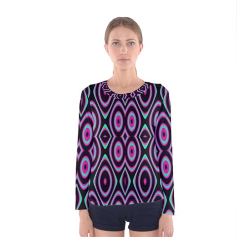 Colorful Seamless Pattern Vibrant Pattern Women s Long Sleeve Tee by Simbadda