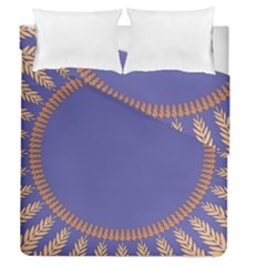 Frame Of Leafs Pattern Background Duvet Cover Double Side (queen Size) by Simbadda