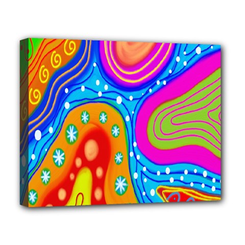 Hand Painted Digital Doodle Abstract Pattern Deluxe Canvas 20  X 16   by Simbadda