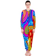 Hand Painted Digital Doodle Abstract Pattern Onepiece Jumpsuit (ladies)  by Simbadda