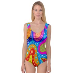 Hand Painted Digital Doodle Abstract Pattern Princess Tank Leotard  by Simbadda